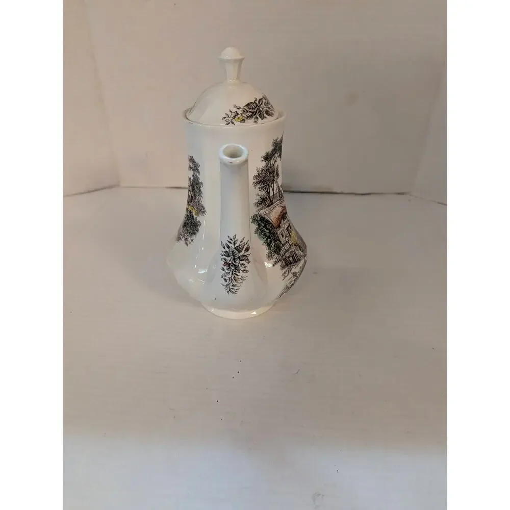 Vintage Staffordshire Shorter & Son Yorkshire Teapot Coffee Pot Ironstone 9.5